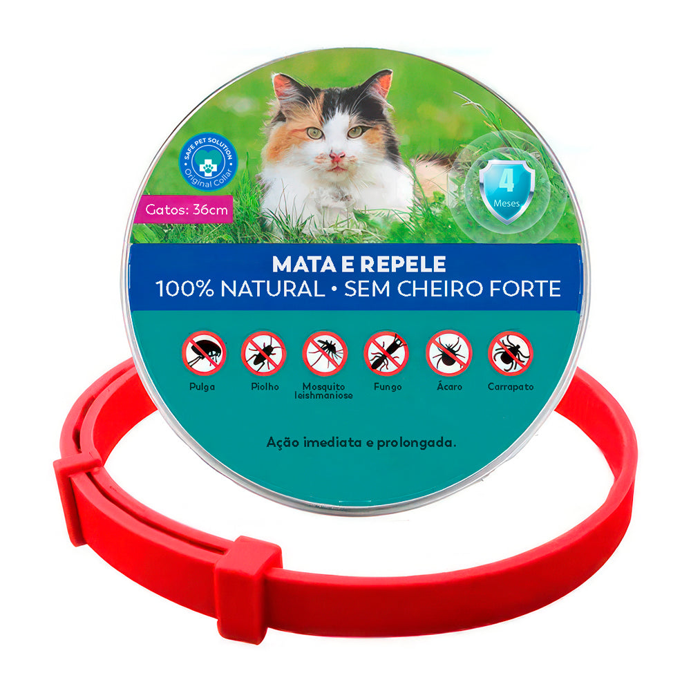 Coleira Antipulgas e Carrapatos Safe Pet para Gatos