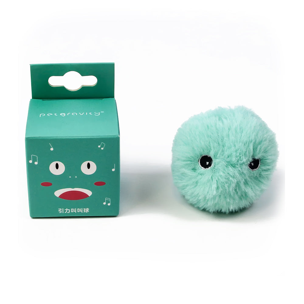 Bolinha Com Som de Bichos para Gatos - Azul (Sapo)