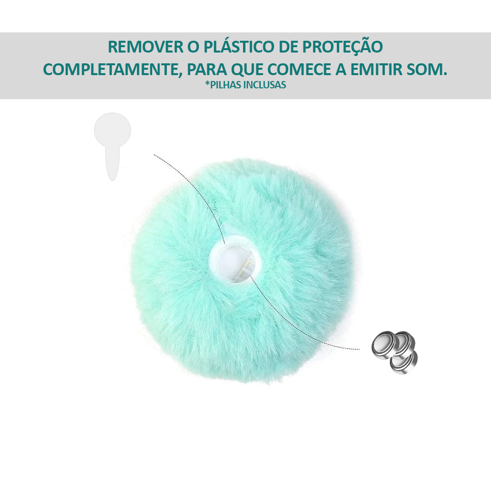 Bolinha Com Som de Bichos para Gatos - Azul (Sapo)
