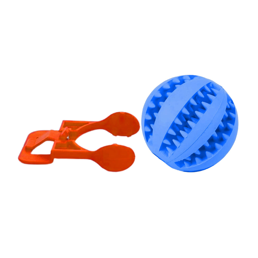 Bola Interativa Porta Ração e Petiscos para Cães - Azul