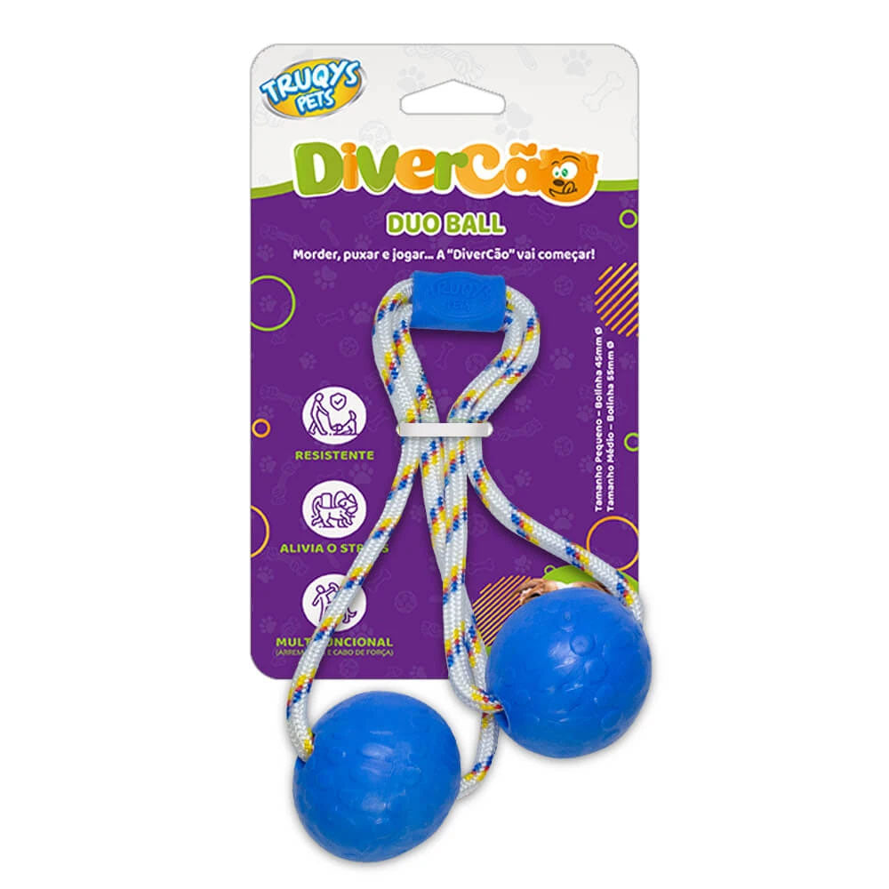 Brinquedo Duo Ball Divercão Médio - Azul