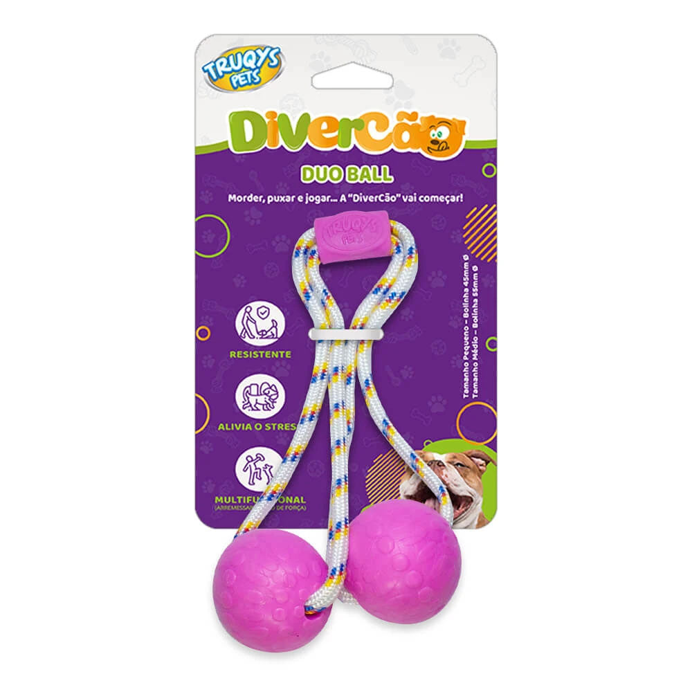 Brinquedo Duo Ball Divercão Médio - Rosa