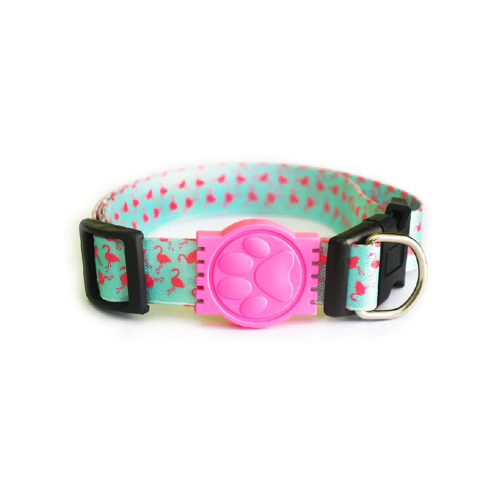 Coleira Premium Ajustável - Flamingo