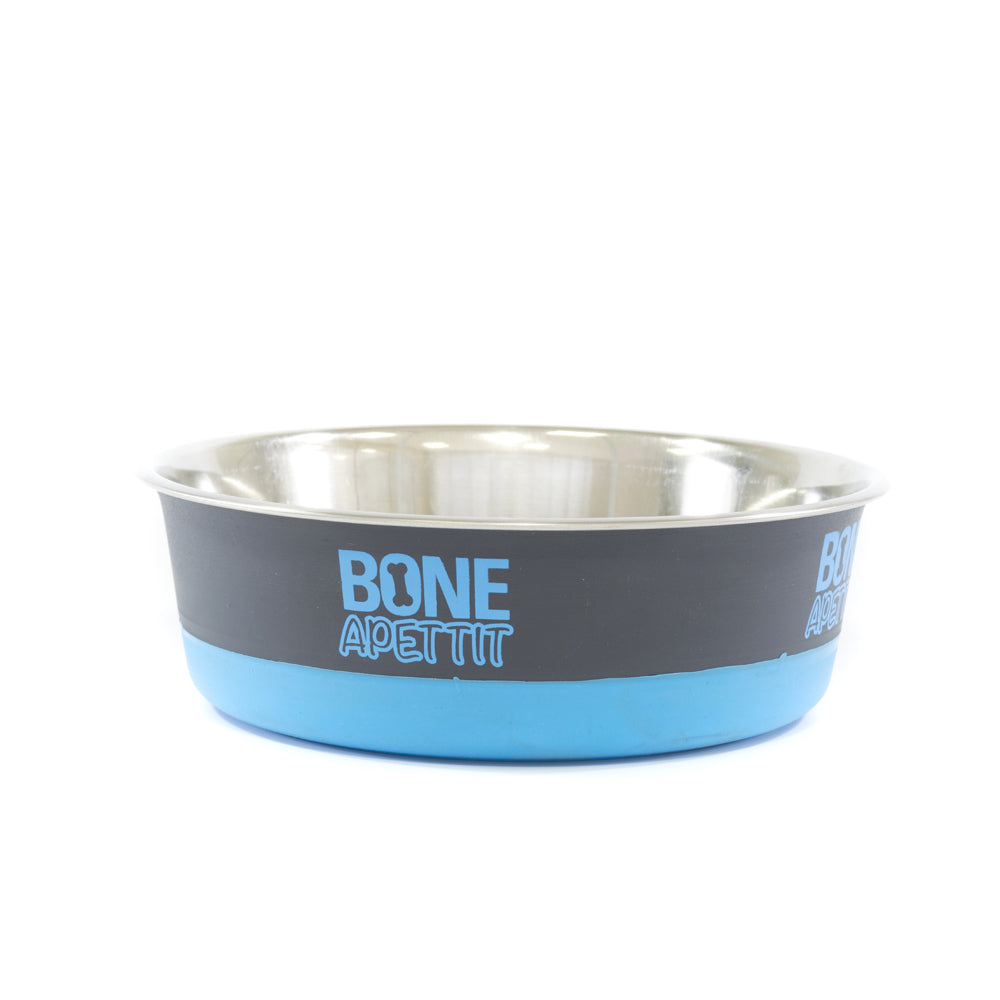 Comedouro Inox Bone Apettit - Azul