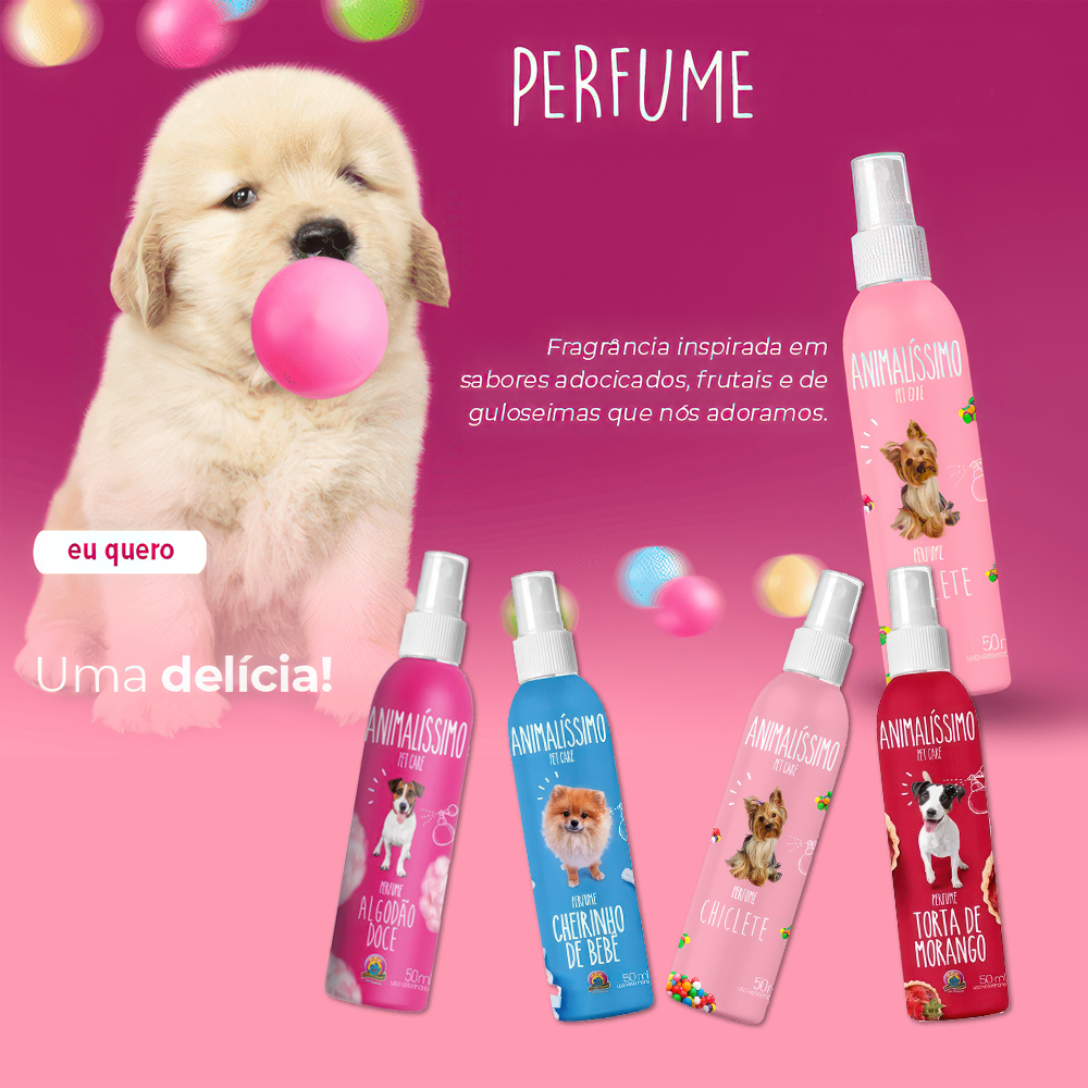 Colônia Chiclete para Cachorro - 50ml