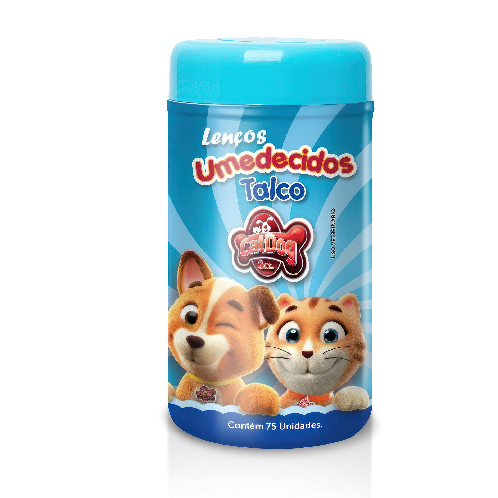 Lenço Umedecido Talco para Cães e Gatos - 75un.