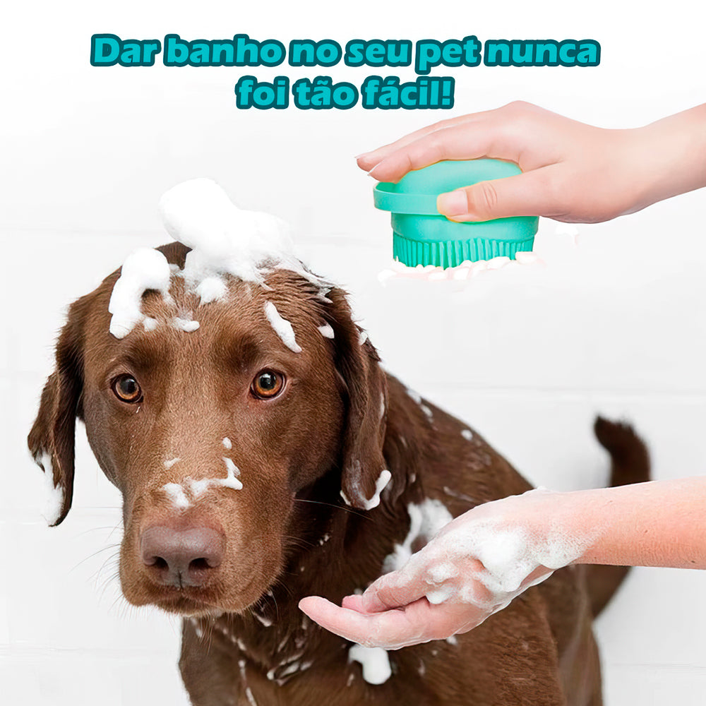 Escova Porta Shampoo de Banho Pet