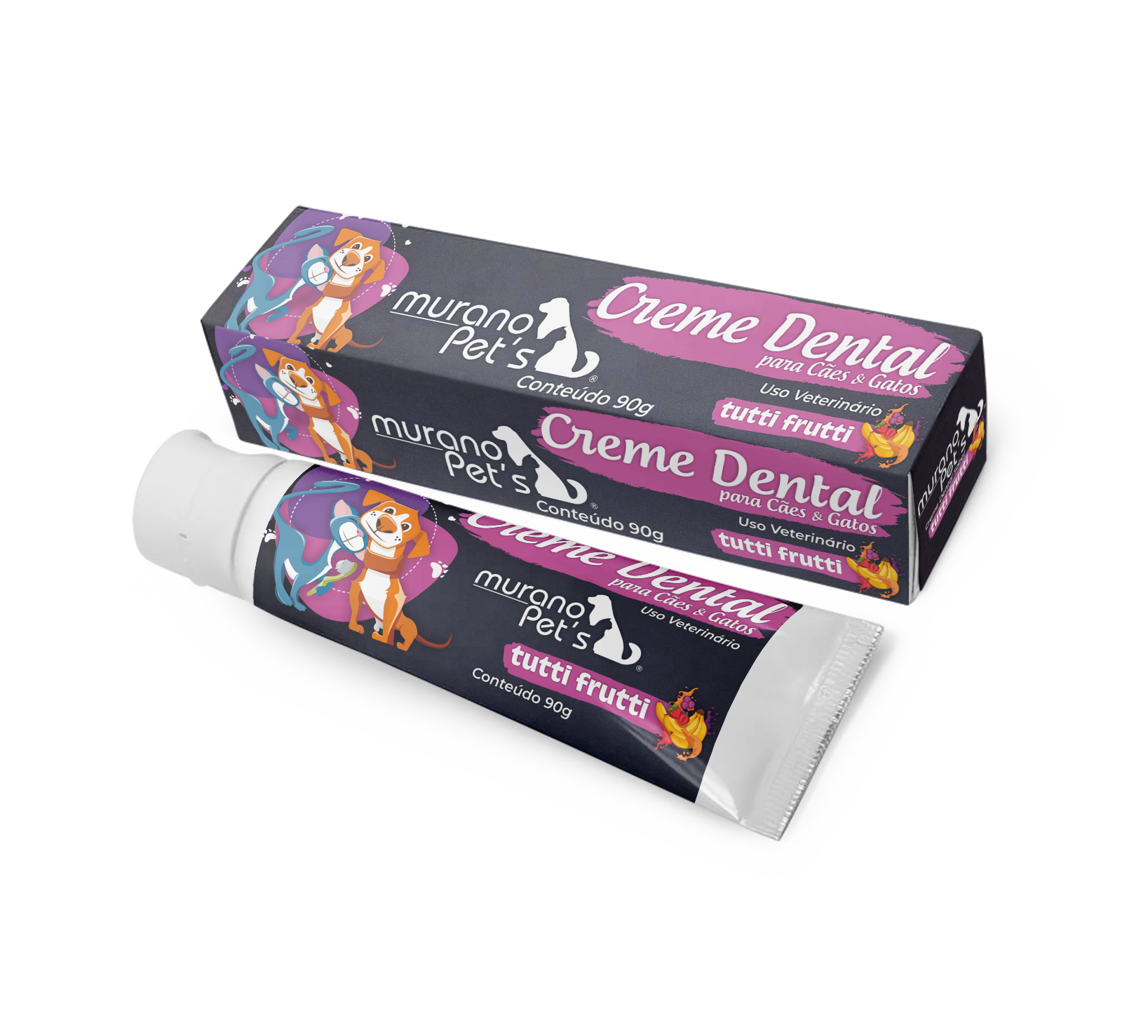 Creme Dental M. Pet's Sabor Tutti-frutti para cães e gatos - 90g