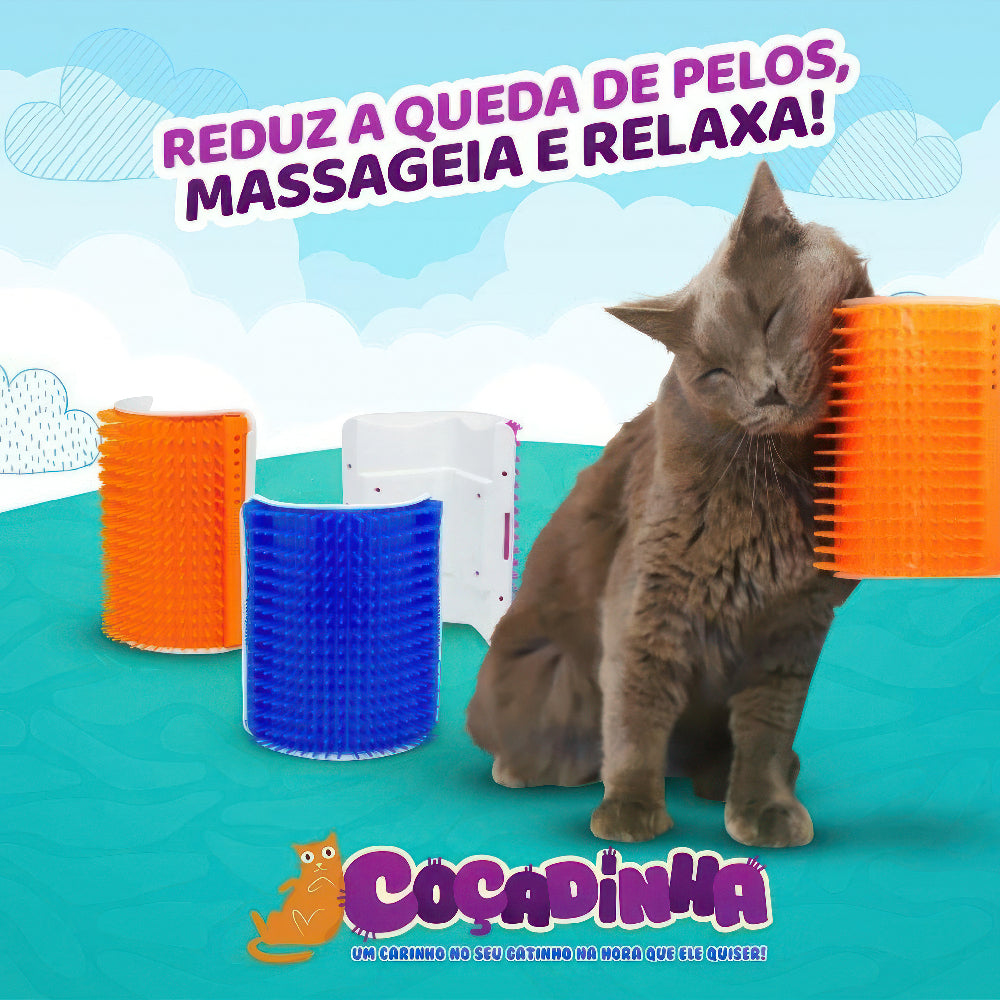 Escova Massageadora Coçadinha para Gatos - Azul